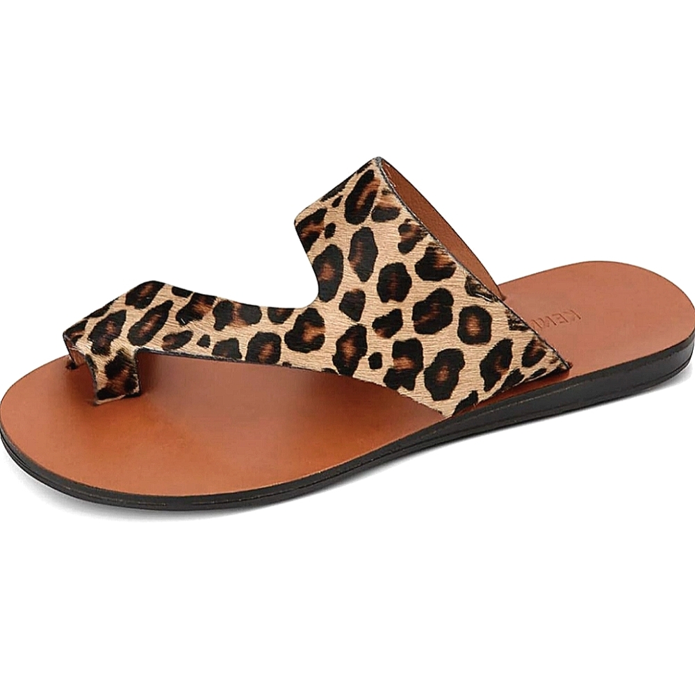 KENNETH COLE PALM SANDALS *NATURAL CALF-HAIR - Picture 1 of 17